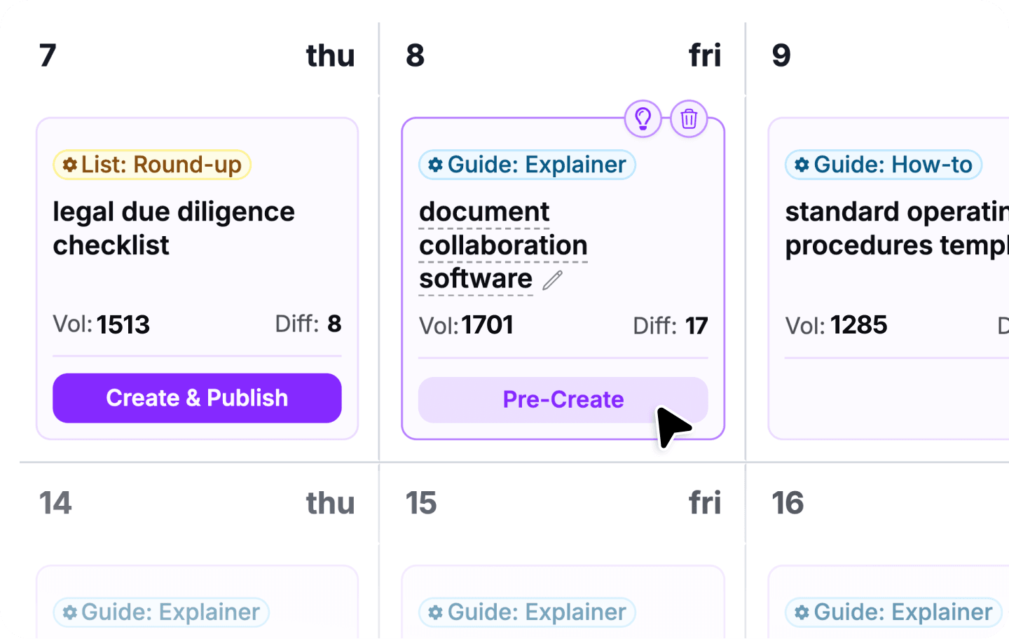 Content calendar on autopilot