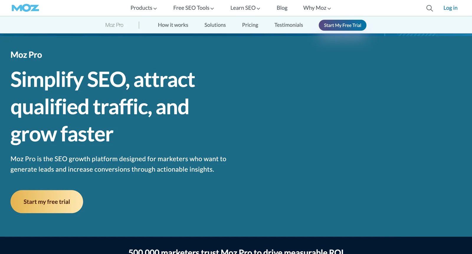 Moz Pro homepage: simplify SEO and grow faster