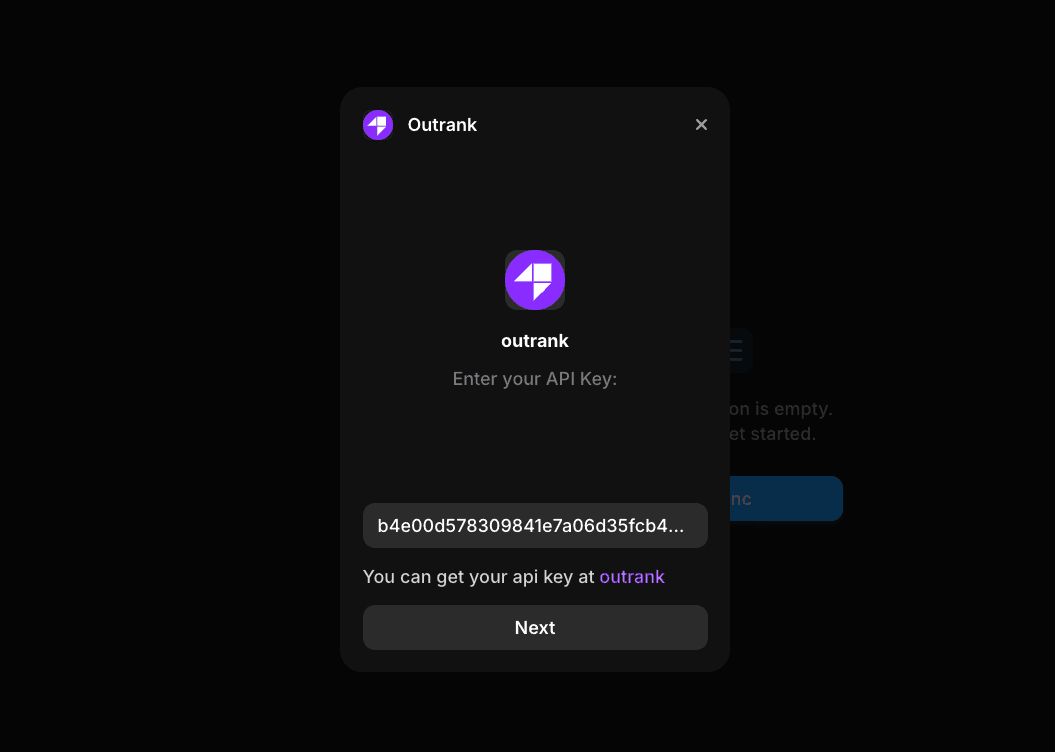 Plugin configuration with API key input