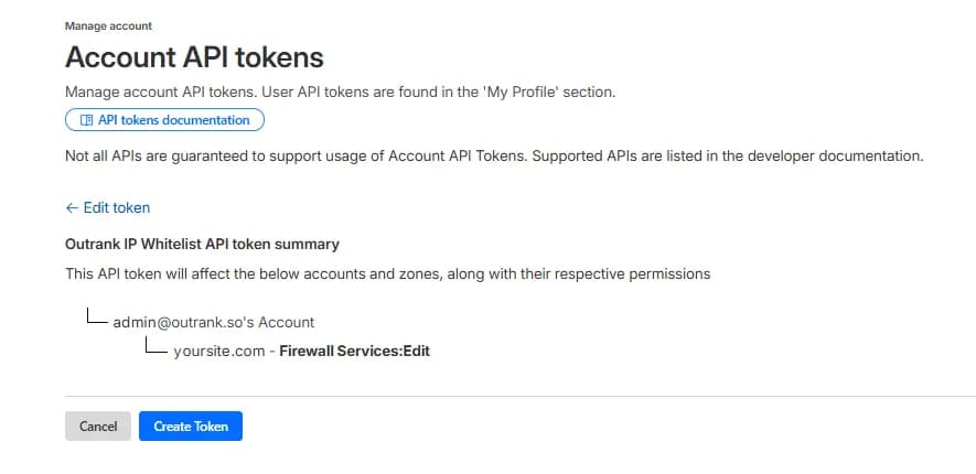 Cloudflare token permissions configuration