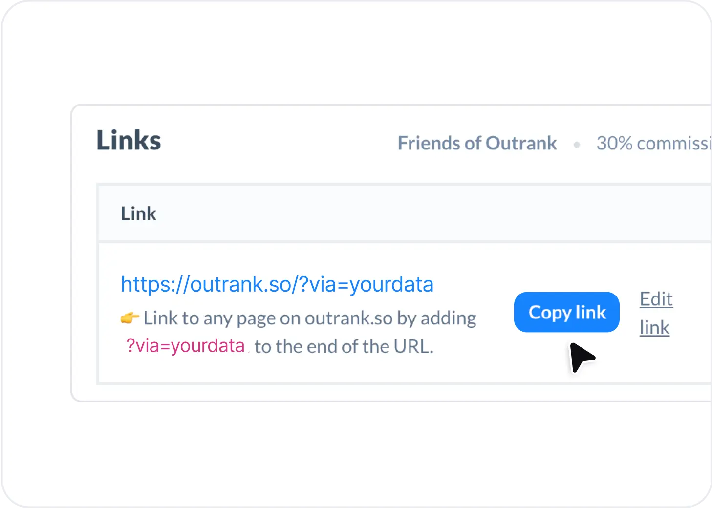 Grab your tracking link & assets