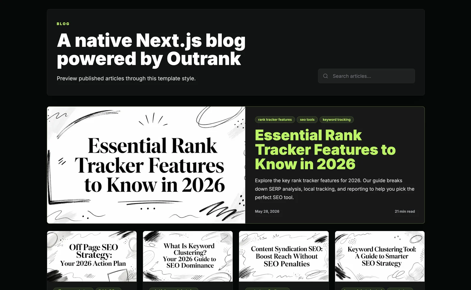 Signal blog template preview