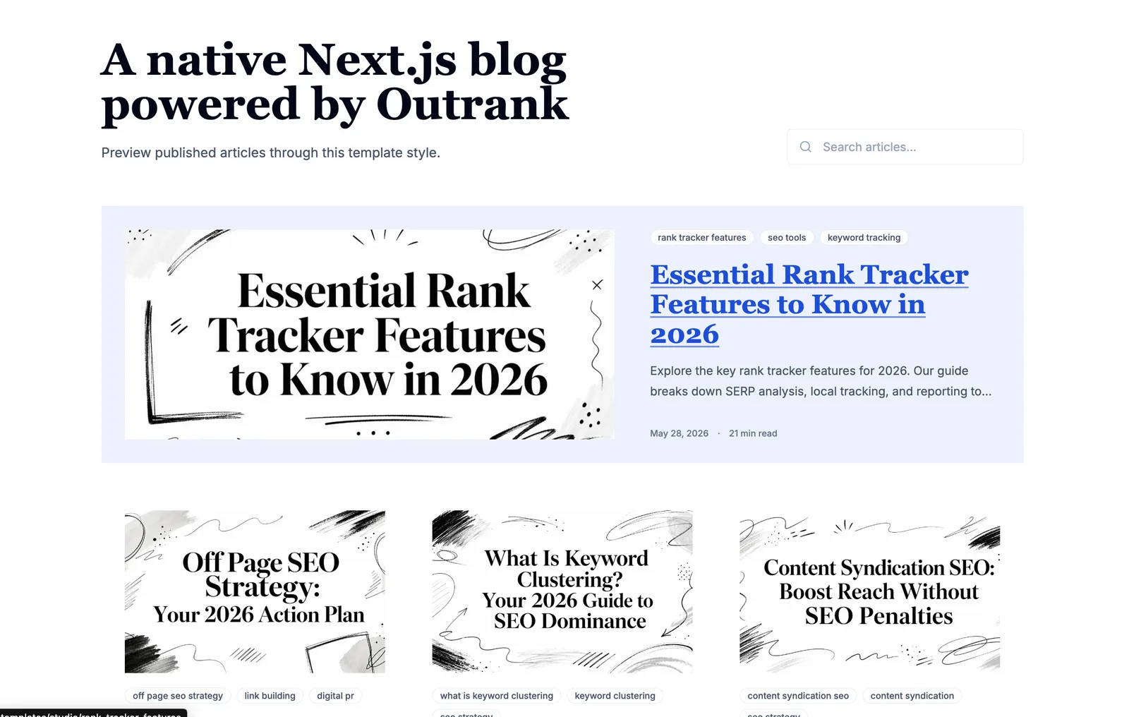 Studio blog template preview