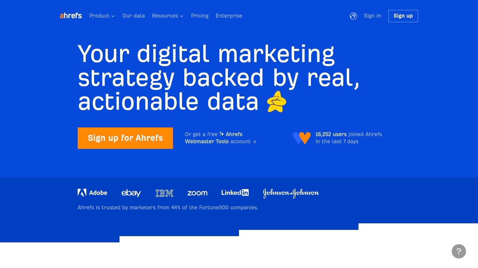 Ahrefs homepage