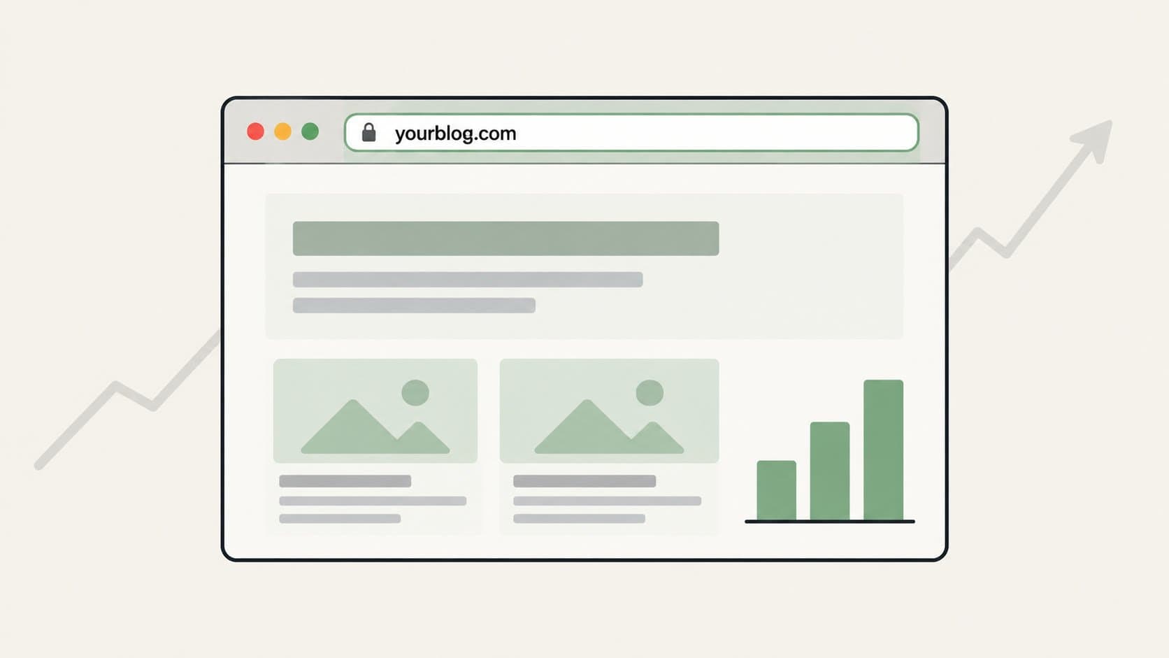 A clean blog at yourblog.com — no ads, no platform branding, your domain building its own authority