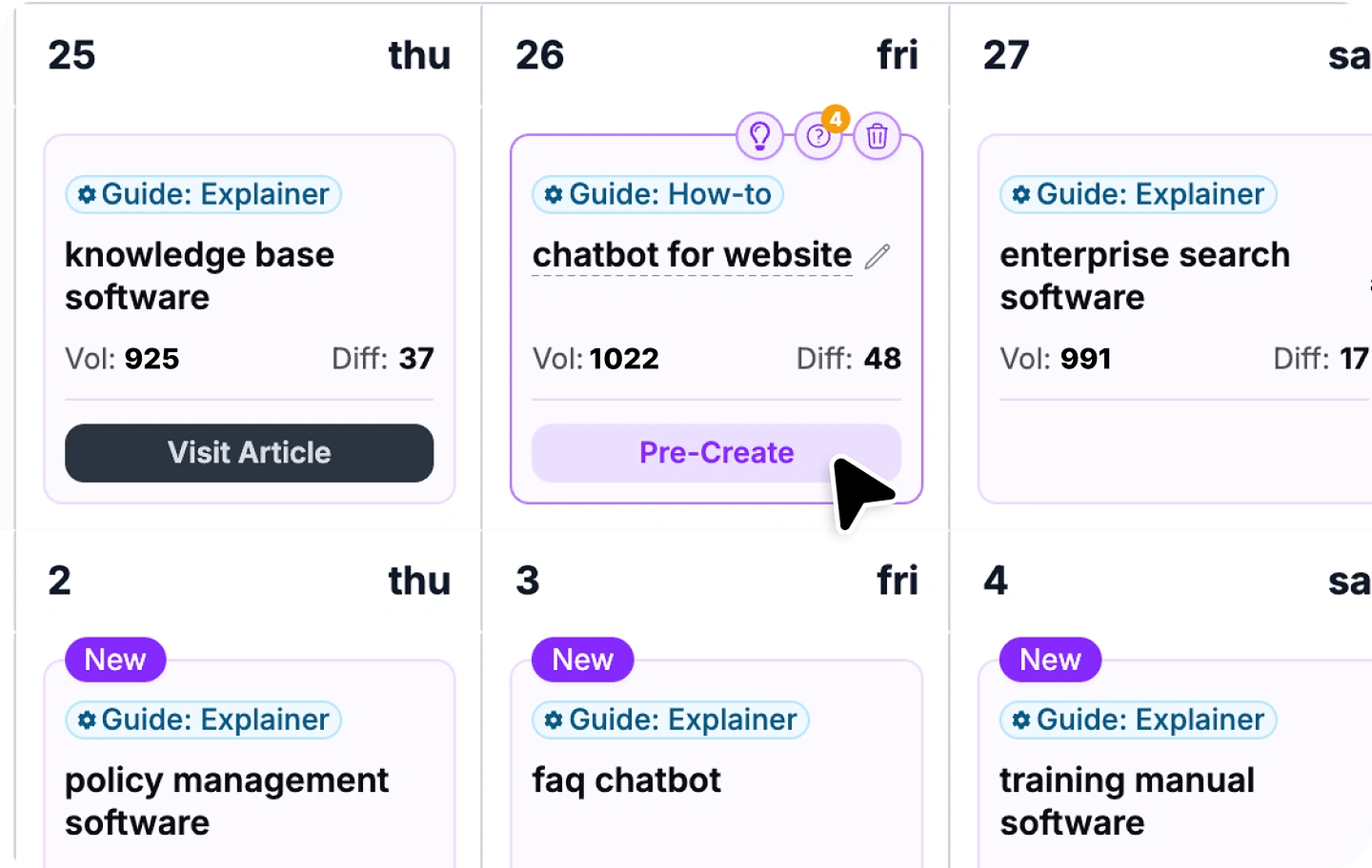 Outrank feature card for previewing a scheduled article before it publishes