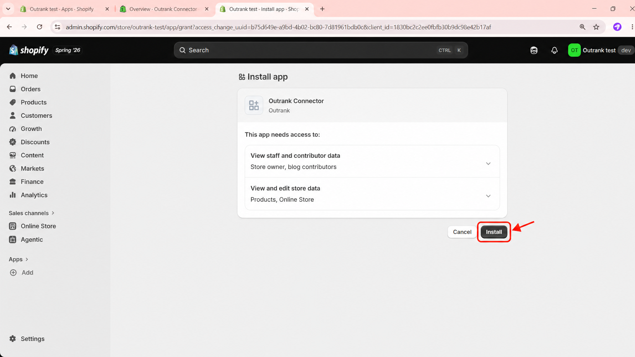 Store install confirmation with the Install button highlighted