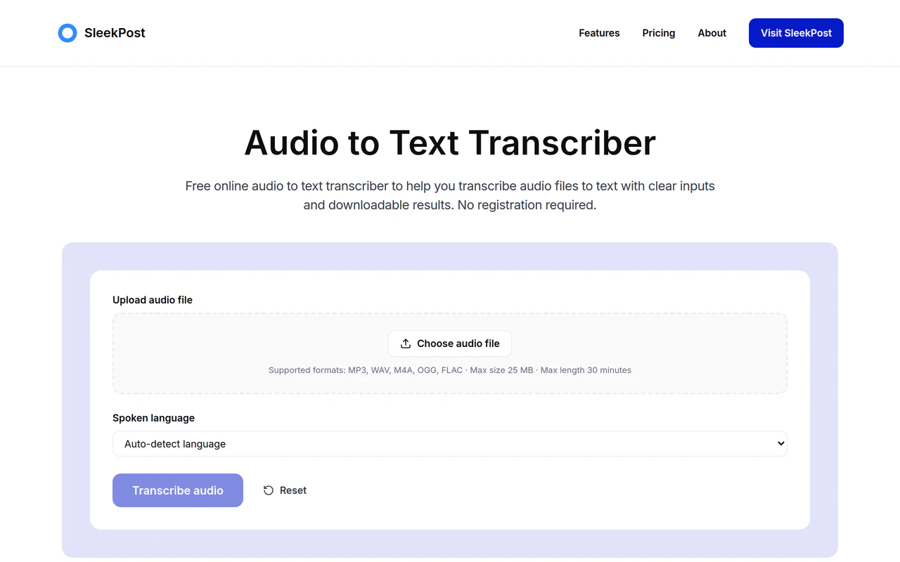Audio to Text Transcriber