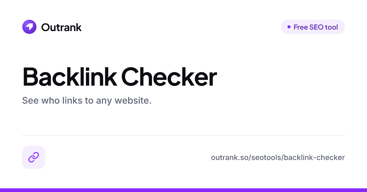 Free Backlink Checker: see who links to any website