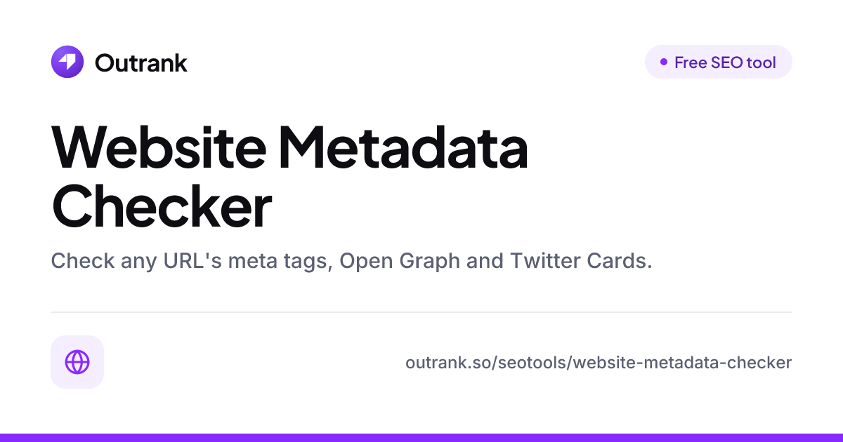Free Metadata Checker — extract every meta tag from any URL | SEO Toolbox